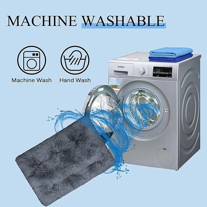 Benepaw  Fluffy Calming Dog Bed Washable Pet Mat Waterproof Anti-Slip Anti-Anxiety Pet Kennel for Large Medium Small Puppy Cats