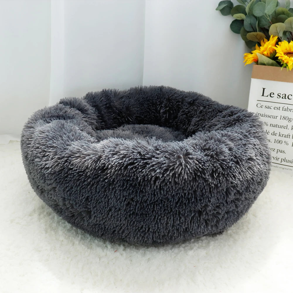 Pet Dog Bed Mat Fluffy Calming Dog Bed Blanket Long Plush Cat Dog House Beds Hondenmand Round Lounger Sofa Sleeping Bag Kennel