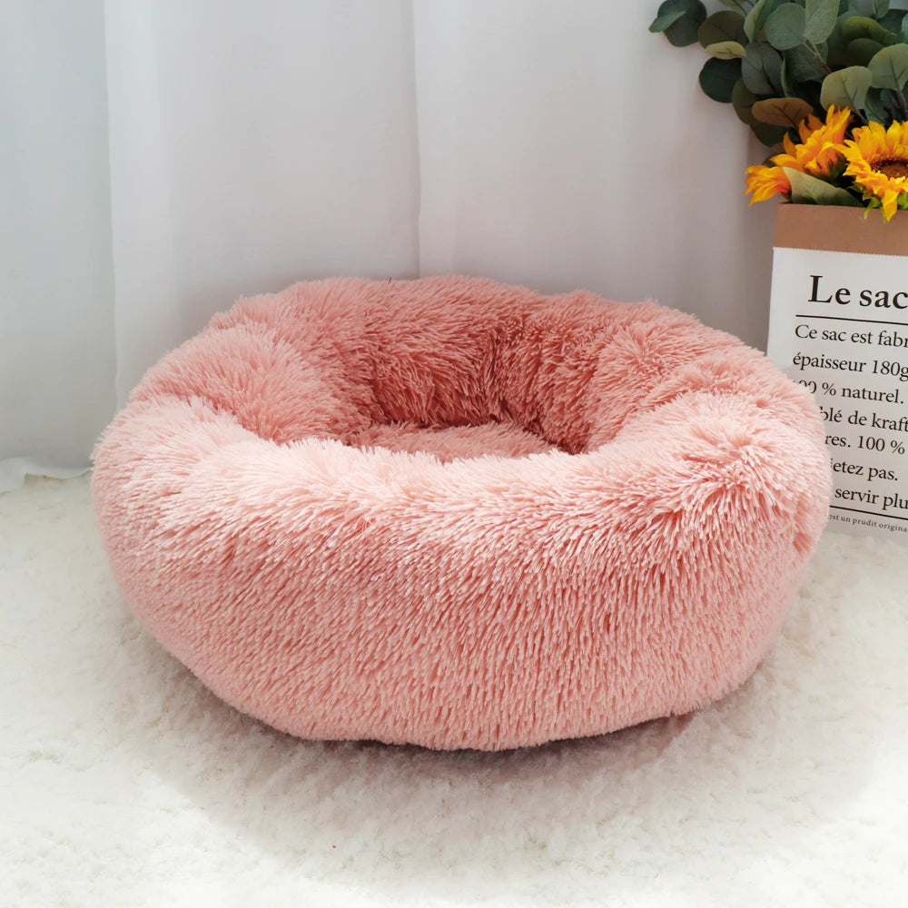Pet Dog Bed Mat Fluffy Calming Dog Bed Blanket Long Plush Cat Dog House Beds Hondenmand Round Lounger Sofa Sleeping Bag Kennel