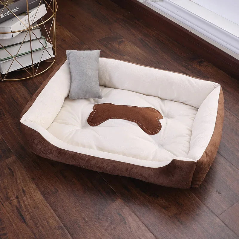 Bed for Dog Cat Pet Square Plush Kennel Medium Small Dog Sofa Bed Cushion Pet Calming Dog Bed House Pet Supplies Accessories