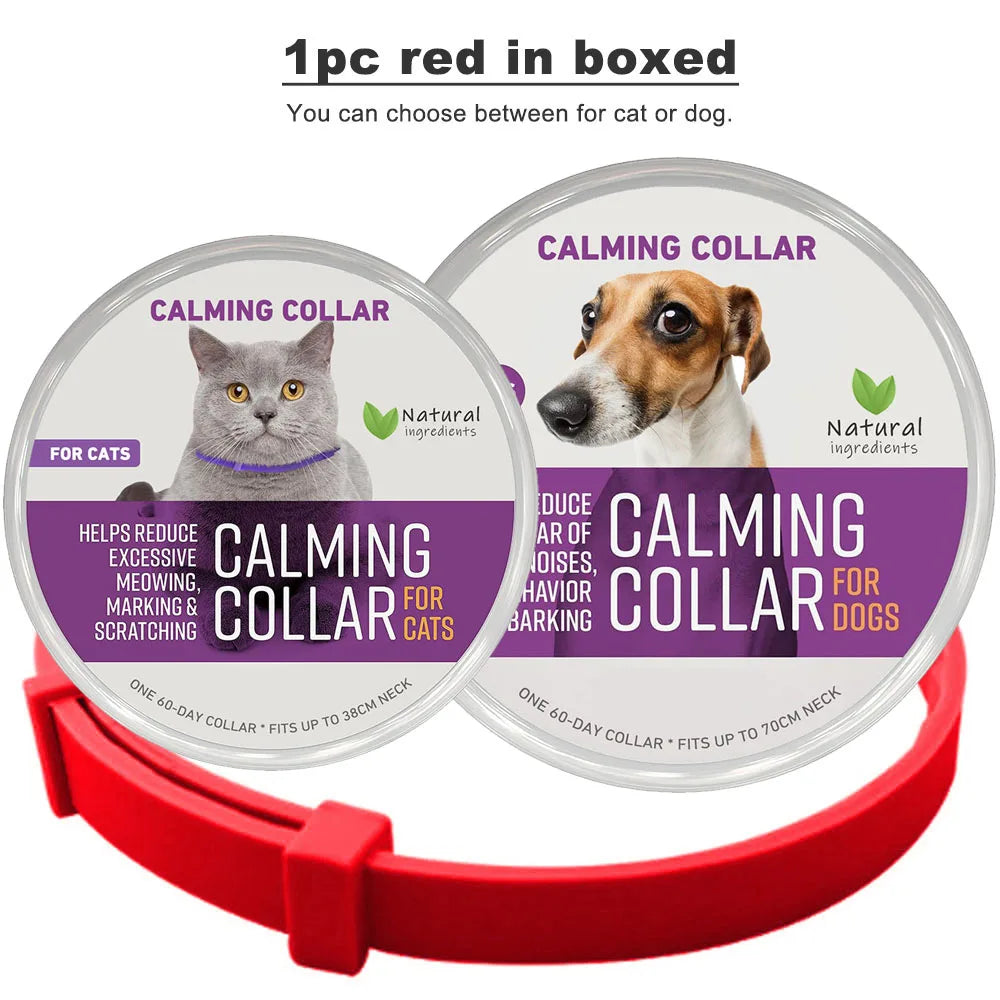 Pet Calming Collar for Cats Effective Relief Reduce Anxiety Stress Pheromones Relaxing Breakaway Collar for Kittens Puppies Dogs