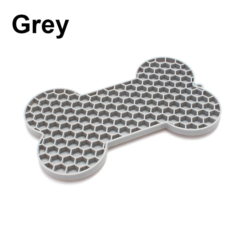 1PC Dog Slow Food Pad Bone Silicone Pet Licking Pad Pet Placemat Cat Slow Feeding Mat Dog Lick Mats Silicone