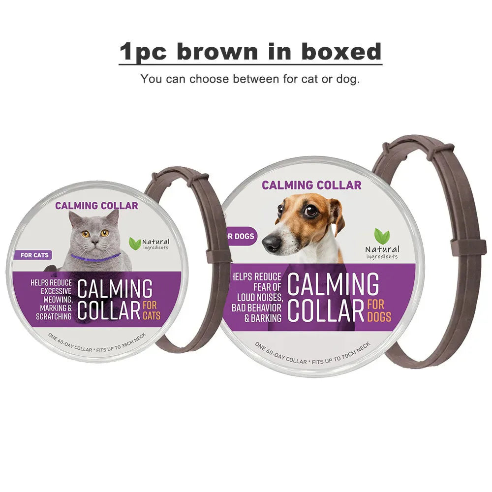 38/70cm Effective Safe Calming Collar for Cats Dog Adjustable Anxiety Reduction Pheromone Pet Collar Lasting Natural Calm Collar