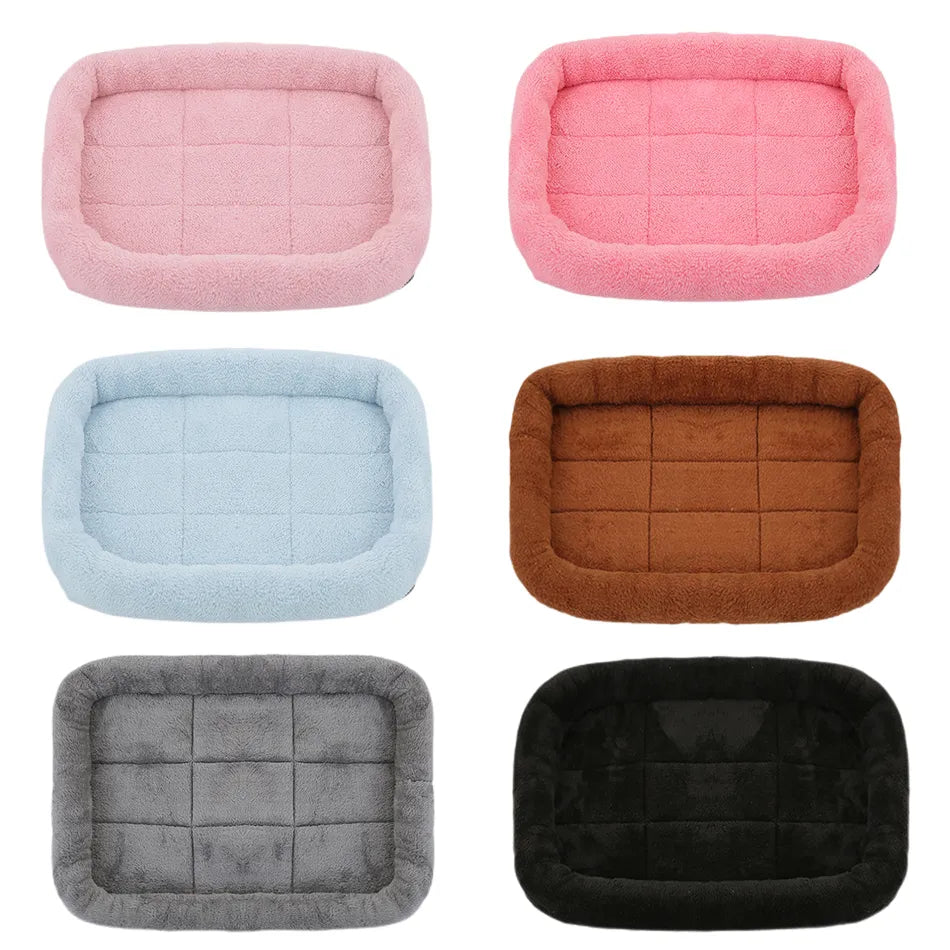 Soft Plush Square Dog Bed Mat Beds for Dogs Cat Small Medium Large Pet Sleep Calming Pad Cat Dog Bed Cushion Pet Supplies