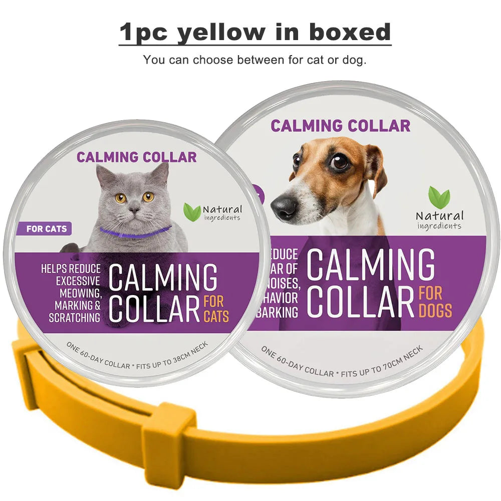 Pet Calming Collar for Cats Effective Relief Reduce Anxiety Stress Pheromones Relaxing Breakaway Collar for Kittens Puppies Dogs