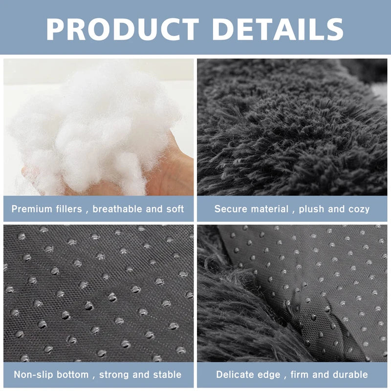 Benepaw Plush Cat Dog Bed Calming Round Donut Pet Bed for Small Medium Dogs Anti Anxiety Fluffy Washable Puppy Cushion Anti-Slip