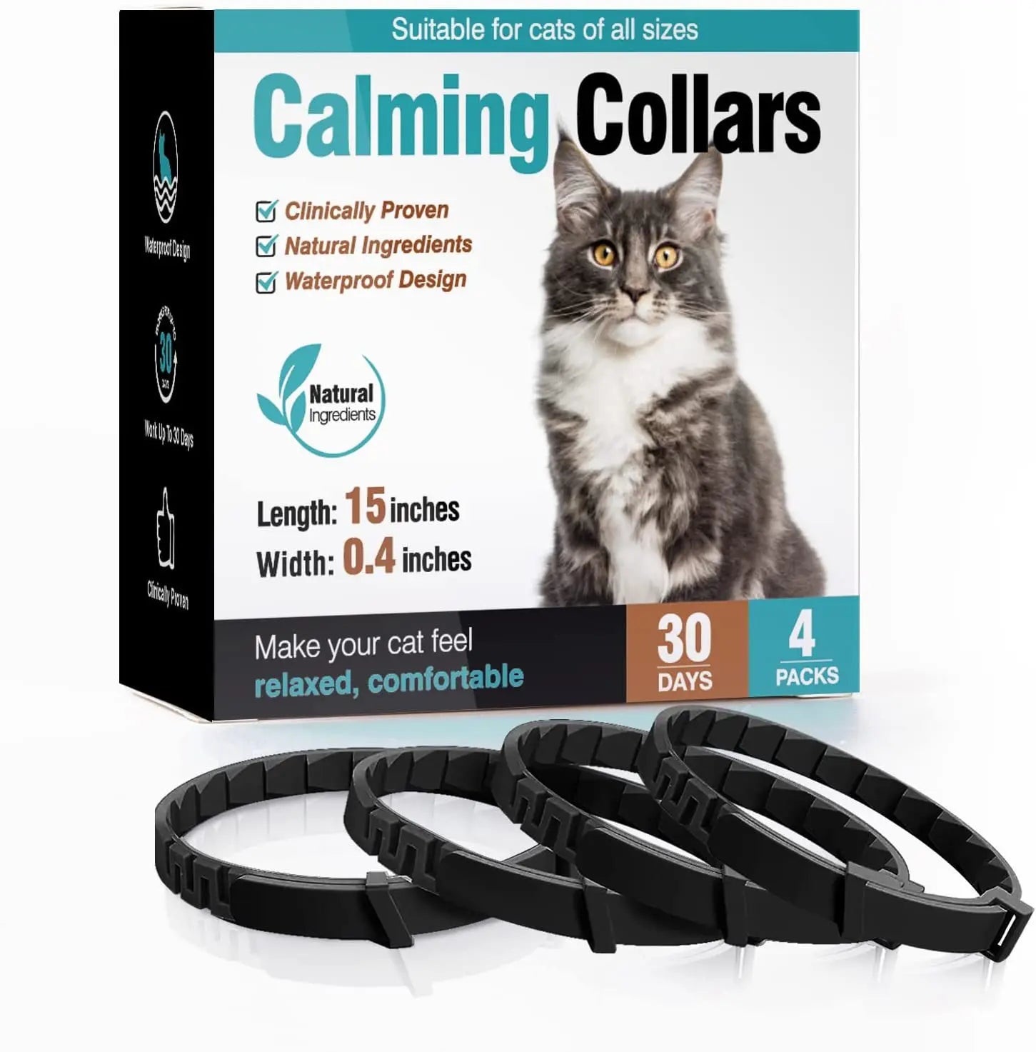 3/4 Pc Dogs Calming Pheromone Collars Cats Relieve Anxiety Adjustable Comfortable Collar for Puppy Kitten Large Pets Accessories