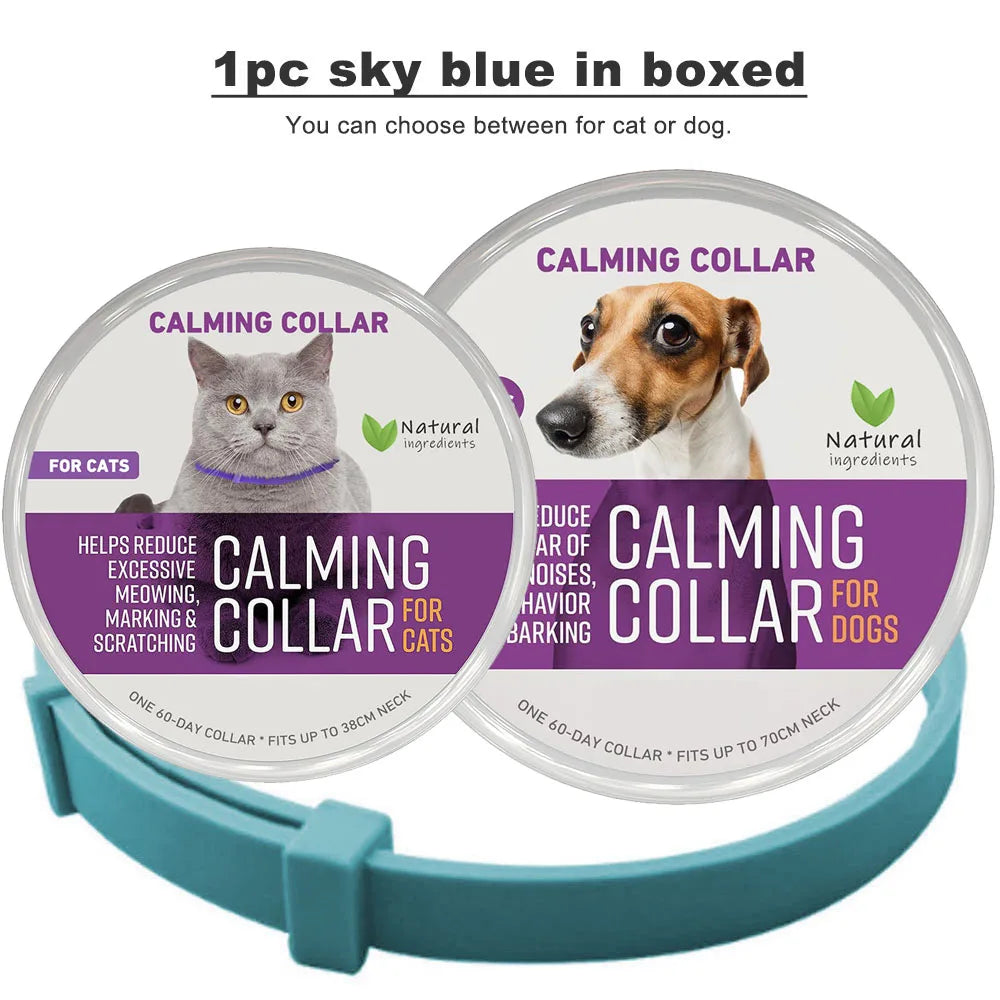 Pet Calming Collar for Cats Effective Relief Reduce Anxiety Stress Pheromones Relaxing Breakaway Collar for Kittens Puppies Dogs
