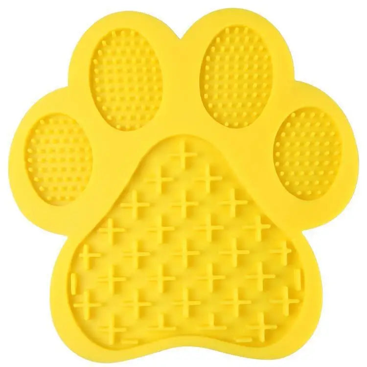 Dog Silicone Licking Pad Paw Shape Pet Slow Food Mat With Suction Cup Slow Food Pet Cat Dog Licking Mat