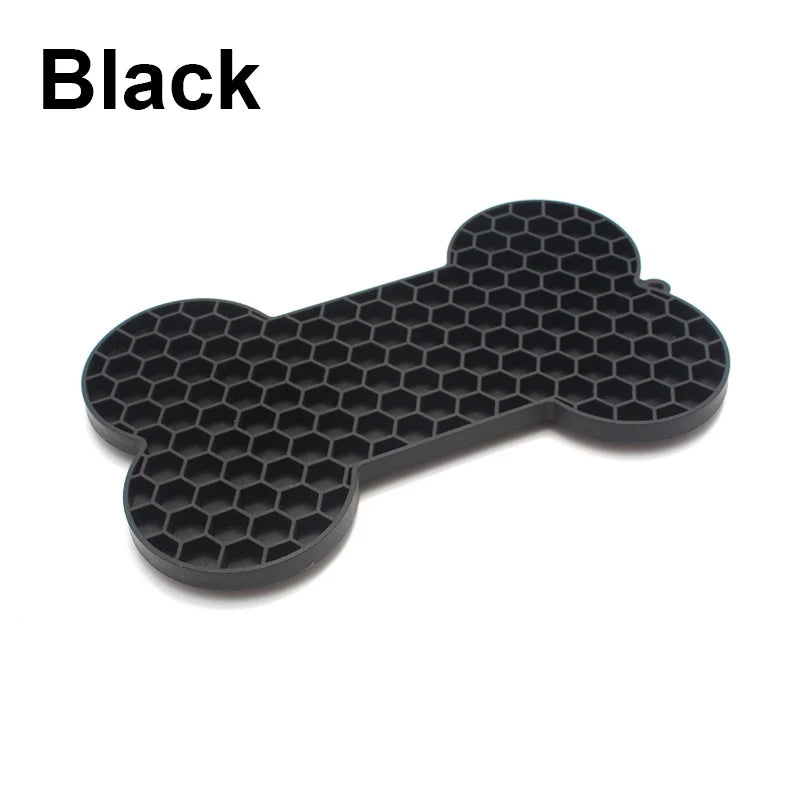 1PC Dog Slow Food Pad Bone Silicone Pet Licking Pad Pet Placemat Cat Slow Feeding Mat Dog Lick Mats Silicone