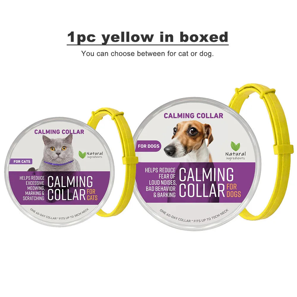 38/70cm Effective Safe Calming Collar for Cats Dog Adjustable Anxiety Reduction Pheromone Pet Collar Lasting Natural Calm Collar