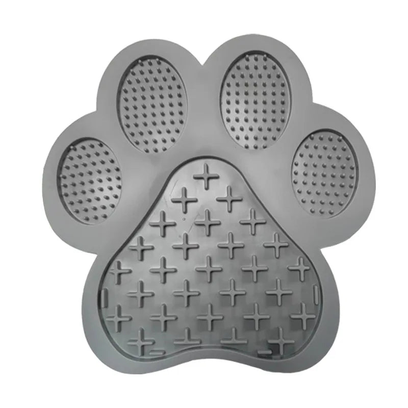 Dog Silicone Licking Pad Paw Shape Pet Slow Food Mat With Suction Cup Slow Food Pet Cat Dog Licking Mat