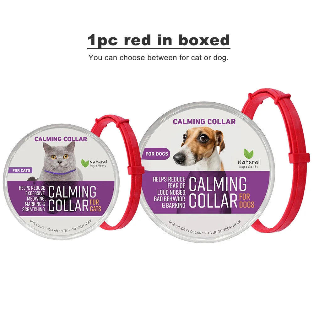 38/70cm Effective Safe Calming Collar for Cats Dog Adjustable Anxiety Reduction Pheromone Pet Collar Lasting Natural Calm Collar