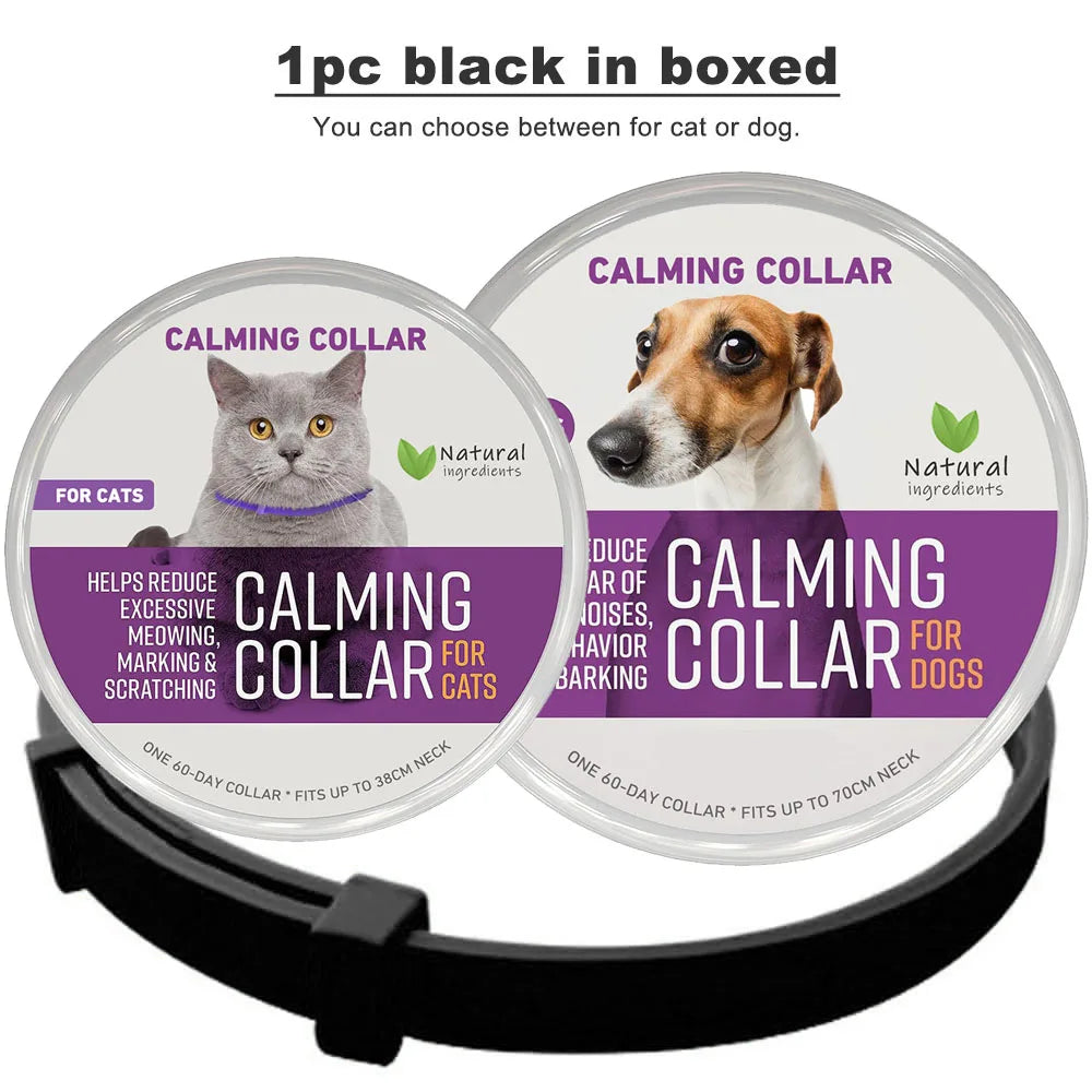 Pet Calming Collar for Cats Effective Relief Reduce Anxiety Stress Pheromones Relaxing Breakaway Collar for Kittens Puppies Dogs