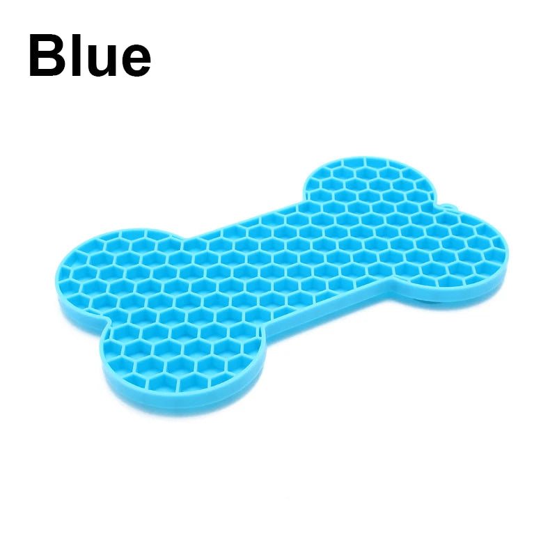 1PC Dog Slow Food Pad Bone Silicone Pet Licking Pad Pet Placemat Cat Slow Feeding Mat Dog Lick Mats Silicone
