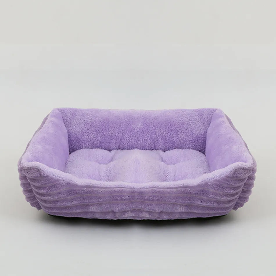 Bed for Dog Cat Pet Square Plush Kennel Medium Small Dog Sofa Bed Cushion Pet Calming Dog Bed House Pet Supplies Winter